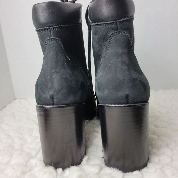 Rachel Comey Rollickc Chunky Heel Boots Women's Size 7 Nubuck Black Suede - Picture 4 of 10